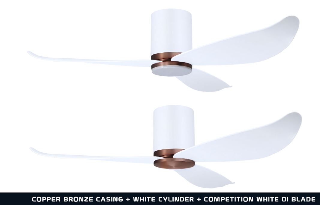 POINT ONE Gust ( 38" , 43" , 52" ) VSPEC-IV Smart Ceiling Fan With White Cylinder + Copper Bronze Casing , Optional Light Kit / FREE EXPRESS DELIVERY - Image 6