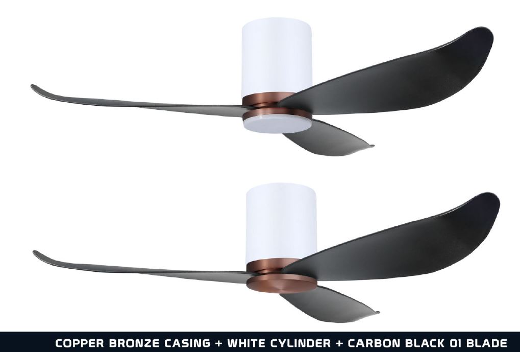 POINT ONE Gust ( 38" , 43" , 52" ) VSPEC-IV Smart Ceiling Fan With White Cylinder + Copper Bronze Casing , Optional Light Kit / FREE EXPRESS DELIVERY - Image 5
