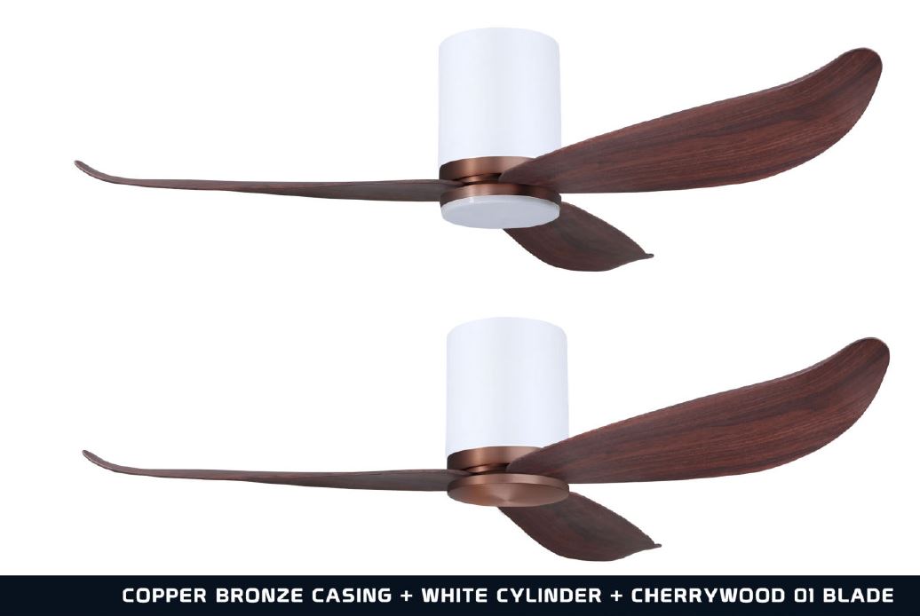 POINT ONE Gust ( 38" , 43" , 52" ) VSPEC-IV Smart Ceiling Fan With White Cylinder + Copper Bronze Casing , Optional Light Kit / FREE EXPRESS DELIVERY - Image 4