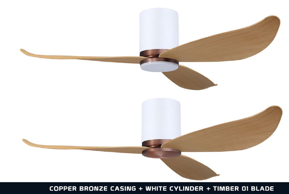POINT ONE Gust ( 38" , 43" , 52" ) VSPEC-IV Smart Ceiling Fan With White Cylinder + Copper Bronze Casing , Optional Light Kit / FREE EXPRESS DELIVERY - Image 3