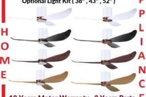POINT ONE Gust ( 38" , 43" , 52" ) VSPEC-IV Smart Ceiling Fan With White Cylinder + Copper Bronze Casing , Optional Light Kit / FREE EXPRESS DELIVERY