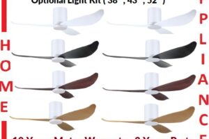 POINT ONE Gust ( 38" , 43" , 52" ) VSPEC-IV Smart Ceiling Fan With White Cylinder + Competition White Casing , Optional Light Kit / FREE EXPRESS DELIVERY