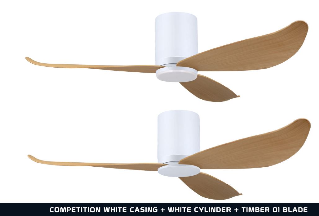 POINT ONE Gust ( 38" , 43" , 52" ) VSPEC-IV Smart Ceiling Fan With White Cylinder + Competition White Casing , Optional Light Kit / FREE EXPRESS DELIVERY - Image 5