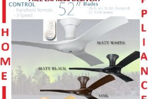 POINT ONE LMD 31 52" ABS Blade Ceiling Fan With AC MOTOR , 3 Speed , 3 ABS blades / FREE EXPRESS DELIVERY