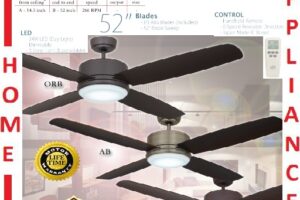 ELMARK LMD 34 52" ABS Blade Ceiling Fan With DC MOTOR , 6 Speed reversible , 24W LED LIGHT / FREE EXPRESS DELIVERY