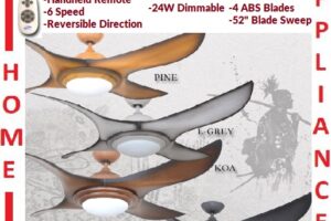 POINT ONE LMD 36 52" Acrylic Blade Ceiling Fan With DC MOTOR , 6 Speed reversible / FREE EXPRESS DELIVERY