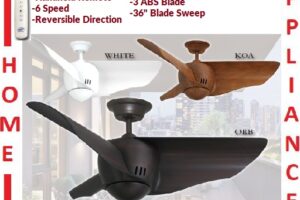 POINT ONE NMD 42 36" ABS Blade Ceiling Fan With DC MOTOR , 3 ABS blades , 6 Speed reversible / FREE EXPRESS DELIVERY