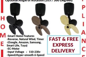 POINT ONE Storm ( 16" )  VSPEC-IV Dual-axis Corner Fan With Carbon Black Casing / FREE EXPRESS DELIVERY