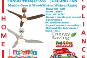 [CLIMATE VOUCHER ]FANCO TRES(43INCHES & 50INCHES)CEILING FAN DC , 6 speed remote ( reversible),Optional Light Kit(add $50) / FREE EXPRESS DELIVERY