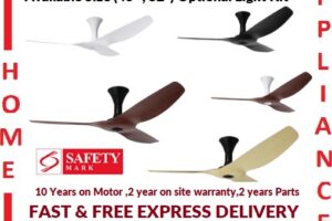 POINT ONE Vortex (46" , 52") VSPEC-IV RS TYPE-II Smart Ceiling Fan With Carbon Black Cylinder ,Optional Light Kit(add $80) / FREE EXPRESS DELIVERY
