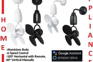 POINT ONE Z63 ( 16" )  Corner Fan (Wall or Ceiling Mount) With Carbon Black Cylinder / FREE EXPRESS DELIVERY