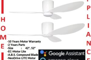 POINT ONE F63 ( 42" , 52" )  Smart Ceiling Fan With Competition White Cylinder / FREE EXPRESS DELIVERY