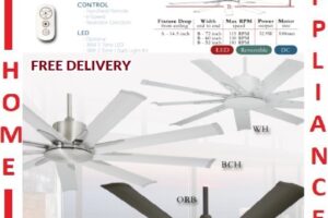 ELMARK LMD 32 (52",60",72") Extrusion Aluminum Blade Ceiling Fan With DC MOTOR , 9 Extrusion Aluminium blades , 6 Speed reversible / FREE EXPRESS DELIVERY