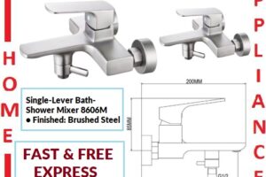 AALTO Single-Lever Bath-Shower Mixer 8606M ( Brushed Steel ) / FREE EXPRESS DELIVERY