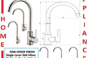 AALTO Single-Lever Sink Mixer 9085M (Brushed Steel ) / FREE EXPRESS DELIVERY