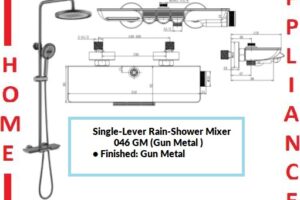 AALTO Single-Lever Rain-Shower Mixer 046GM ( GUN METAL ) / FREE EXPRESS DELIVERY