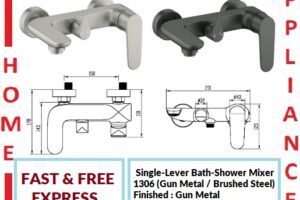 AALTO Single-Lever Bath-Shower Mixer 1306 GM/M (GUN METAL / BRUSHED STEEL ) / FREE EXPRESS DELIVERY
