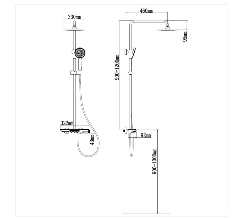 AALTO Modern Rain Shower Mixer 3507RG ( Rose Gold ) / FREE EXPRESS DELIVERY - Image 3