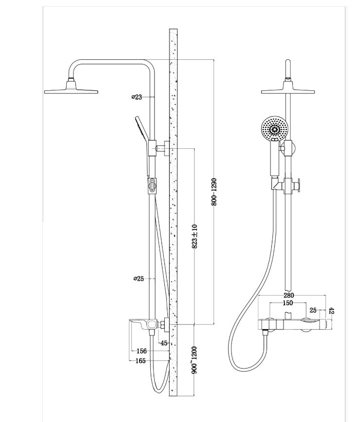 AALTO Modern Rain Shower Mixer 3507RG ( Rose Gold ) / FREE EXPRESS DELIVERY - Image 5