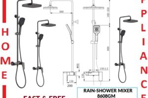 AALTO Single-Lever Rain-Shower Mixer 8608GM ( Gun Metal ) / FREE EXPRESS DELIVERY