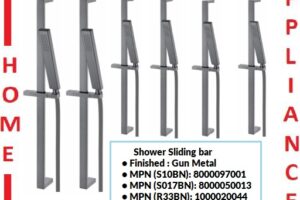 AALTO SHOWER SLIDING BAR S10BN+S017BN+R33BN ( GUN METAL ) / FREE EXPRESS DELIVERY