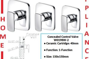 AALTO CONCEALED CONTROL VALVE W0198W-2 ( White + Chrome ) / FREE EXPRESS DELIVERY