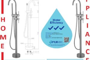 AALTO Single-Lever Floor-Mounted Bath-Shower Mixer 1005GM ( GUN METAL ) / FREE EXPRESS DELIVERY