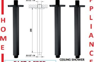 AALTO Ceiling Shower Arm B1195B ( Matte Black ) / FREE EXPRESS DELIVERY