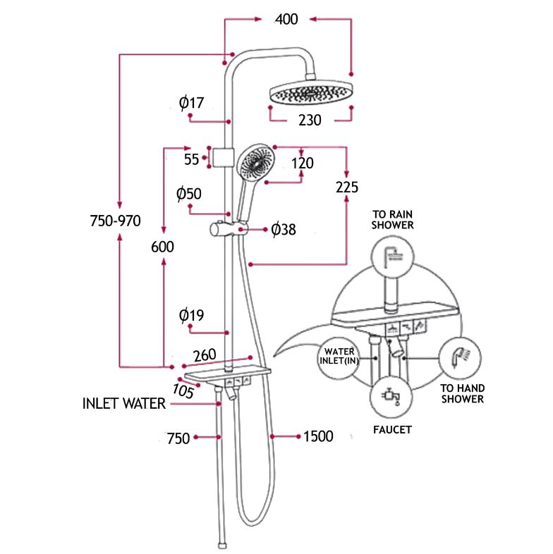 RUBINE INSTANT WATER HEATER ET-123-MB (Matte Black) With DC Pump / FREE EXPRESS DELIVERY - Image 3
