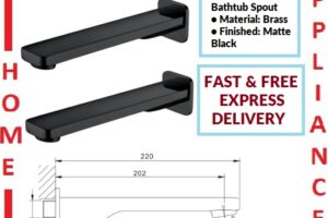AALTO BATHTUB SPOUT B2095B ( MATTE BLACK ) / FREE EXPRESS DELIVERY