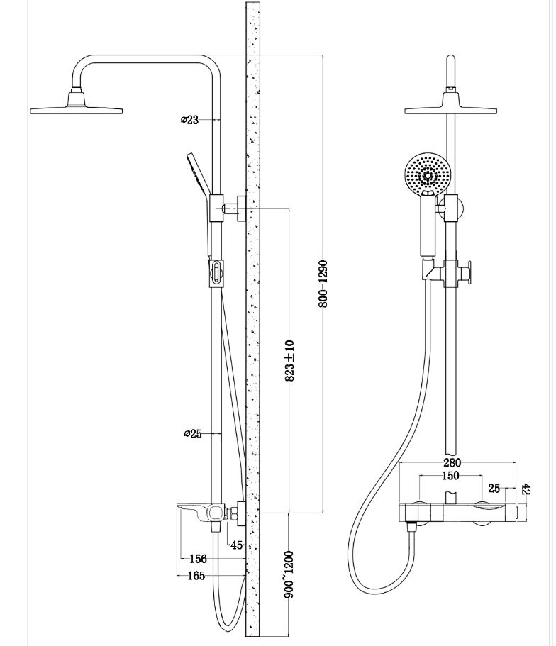 AALTO MODERN RAIN-SHOWER MIXER 3507GM ( GUN METAL ) / FREE EXPRESS DELIVERY - Image 6