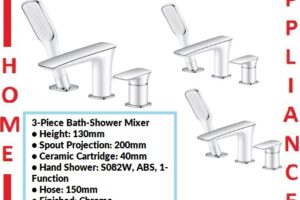 AALTO BATH-SHOWER MIXER (3-PIECE) 6198 ( Chrome ) / FREE EXPRESS DELIVERY