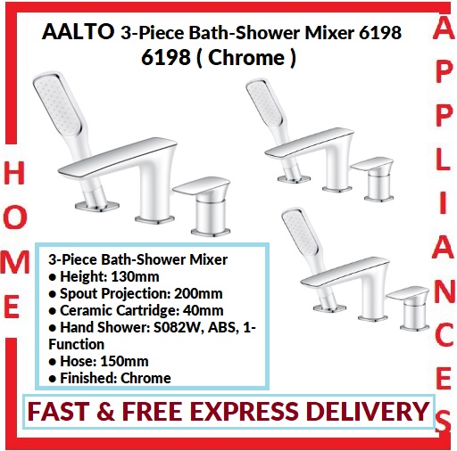 AALTO BATH-SHOWER MIXER (3-PIECE) 6198 ( Chrome ) / FREE EXPRESS DELIVERY
