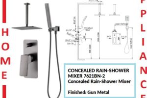 AALTO CONCEALED RAIN-SHOWER MIXER 7621BN-2 ( GUN METAL ) / FREE EXPRESS DELIVERY