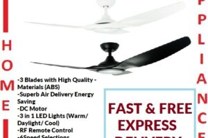 FANZTEC AirStream 40" ABS 3 Blades Ceiling Fan ( Matte White / Matte Black ) With DC Motor / FREE EXPRESS DELIVERY