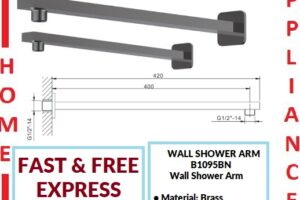 AALTO WALL SHOWER ARM B1095BN ( BLACK NICKEL ) / FREE EXPRESS DELIVERY