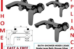 AALTO Single-Lever Bath-Shower Mixer 1306B ( Matte Black ) / FREE EXPRESS DELIVERY