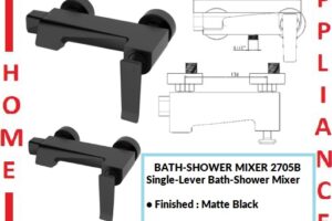 AALTO Single-Lever Bath-Shower Mixer 2705B ( Matte Black ) / FREE EXPRESS DELIVERY