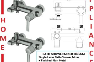 AALTO Single-Lever Bath-Shower Mixer 2805GM ( Gun Metal ) / FREE EXPRESS DELIVERY
