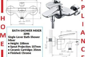 AALTO Single-Lever Bath-Shower Mixer 3098 ( Chrome ) / FREE EXPRESS DELIVERY