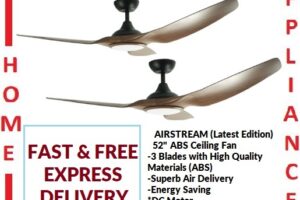 FANZTEC AIRSTREAM (Latest Edition) 52” ( Ork Wood )3 Blades ABS Ceiling Fan / FREE EXPRESS DELIVERY