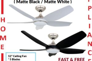 FANZTEC T-5600 56" ( Matte White / Matte Black ) Ceiling Fan With DC Motor / FREE EXPRESS DELIVERY