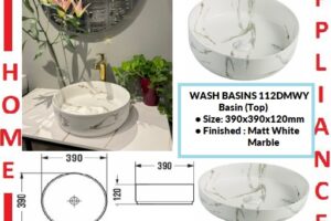 AALTO WASH BASINS (Top) 112 DMWY ( Matt White Marble ) / FREE EXPRESS DELIVERY
