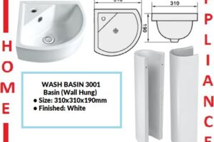 AALTO WASH BASIN (Wall Hung) 3001 ( WHITE ) / FREE EXPRESS DELIVERY