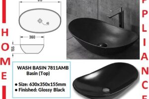AALTO WASH BASIN (Top) 7811AMB ( Glossy Black ) / FREE EXPRESS DELIVERY