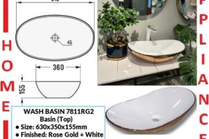 AALTO WASH BASIN (Top) 7811RGW ( Rose Gold + White ) / FREE EXPRESS DELIVERY