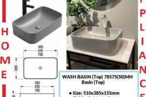 AALTO WASH BASIN (Top) 78575(50)MH ( Matte Grey ) / FREE EXPRESS DELIVERY