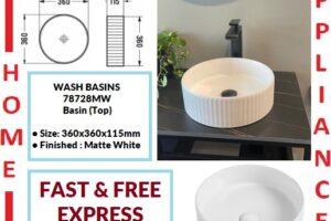 AALTO WASH BASINS (Top) 78728 MW ( Matte White ) / FREE EXPRESS DELIVERY