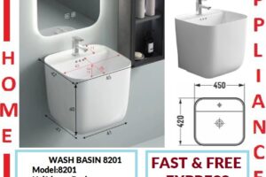 AALTO WASH BASIN Half-hung  8201 ( White ) / FREE EXPRESS DELIVERY