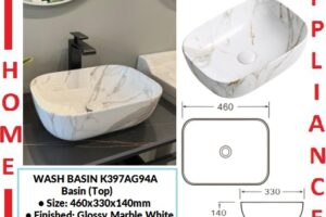 AALTO WASH BASIN (Top) K397AG94A ( Glossy Marble White ) / FREE EXPRESS DELIVERY